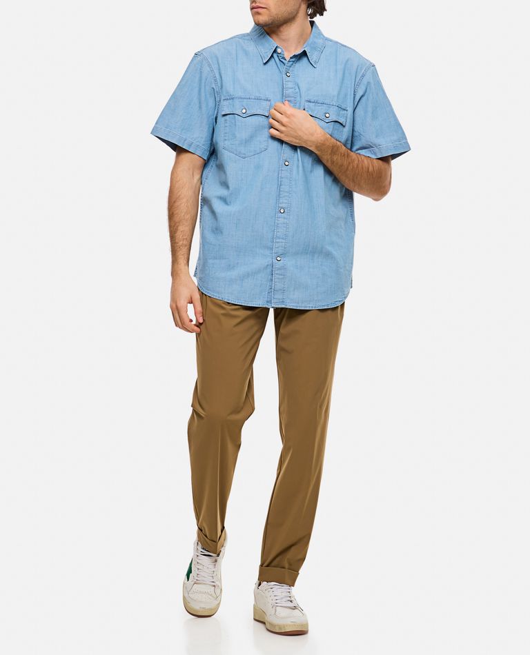 Levi Strauss & Co Short Sleeves Relaxed Fit Western In Sky Blue