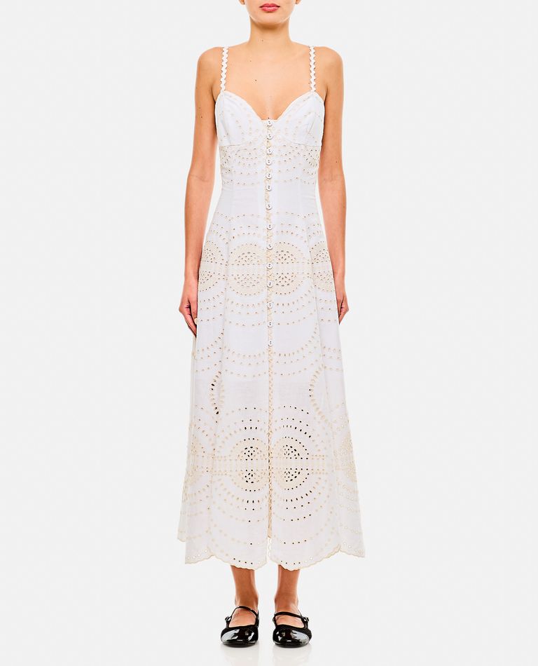 Charo Ruiz Catta Scalloped Broderie Anglaise Cotton-blend Midi Dress In White