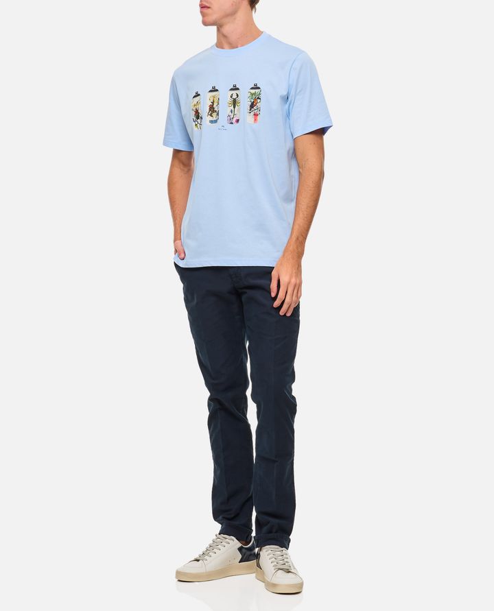 PS Paul Smith - LIGHT BLUE SPRAY CANS PRINT T-SHIRT_2
