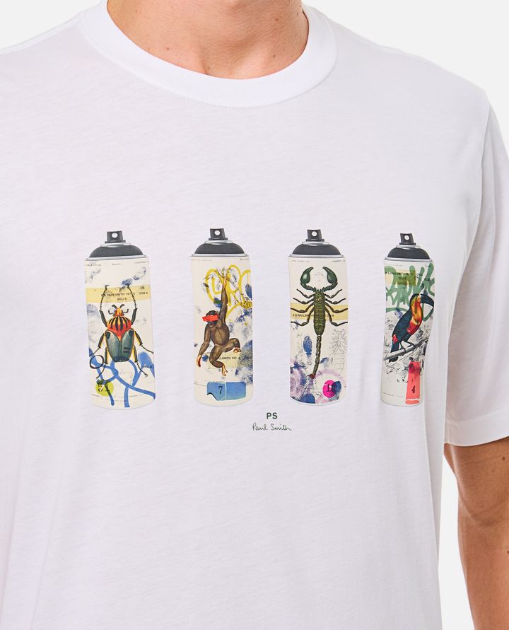 PS Paul Smith - WHITE SPRAY CANS PRINT T-SHIRT_4