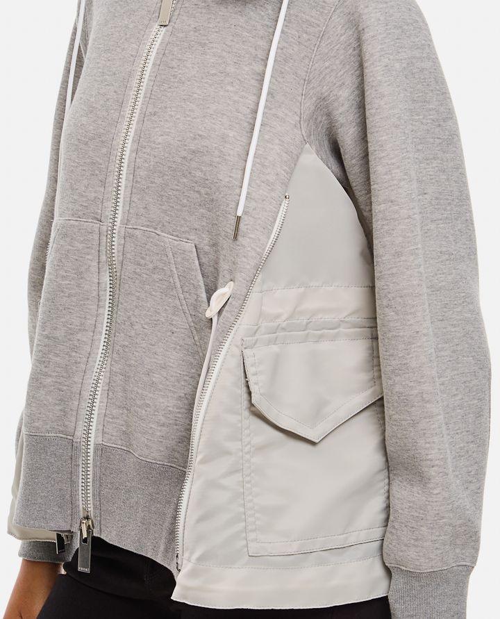 Sacai - FELPA CON ZIP E CAPPUCCIO_8