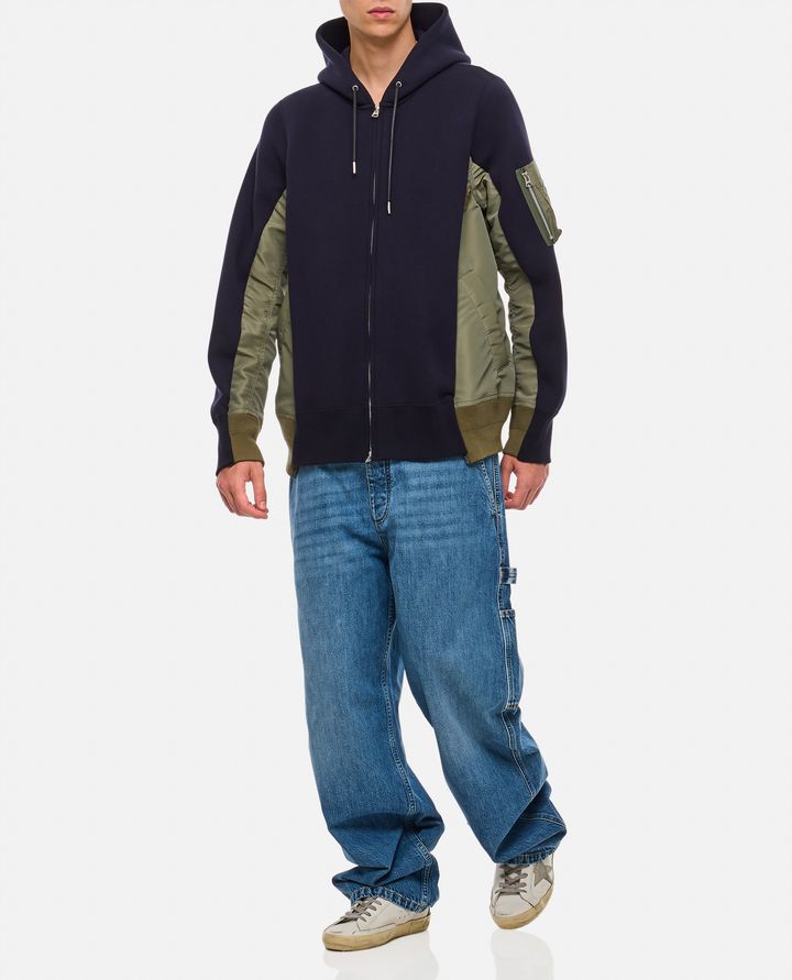 Sacai - FELPA CON CAPPUCCIO IN COTONE E NYLON_2