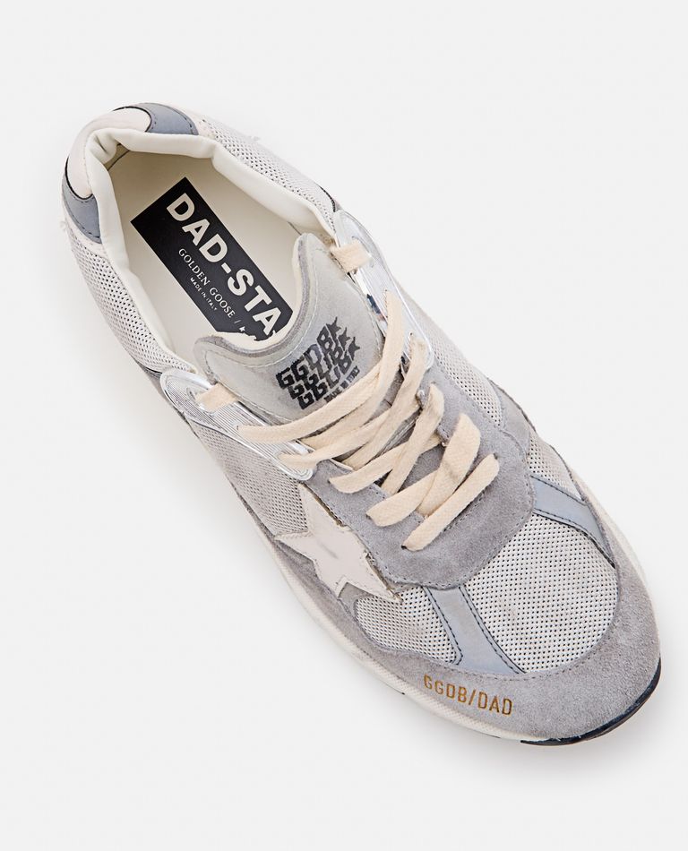 Golden ｜SNEAKERS (GWF00558 F004944 60379) Women's Dad-Star in suede and silver mesh with white leather