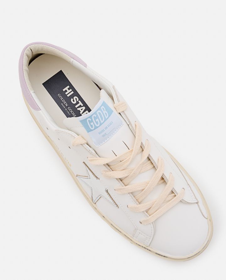 Golden Goose - HI STAR WHITE SNEAKERS WITH SILVER STAR_4