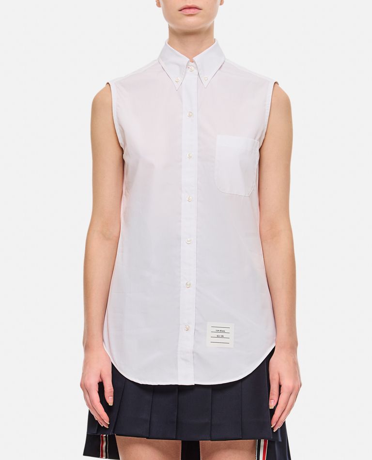 Tシャツ・カットソー THOM BROWNE CLASSIC SLEEVELESS POINT COLLAR SHIRT CLASSIC SLEEVELESS POINT COLLAR SHIRT for Women - Thom
