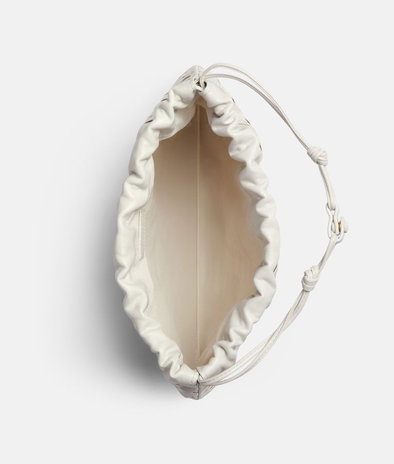 【BOTTEGA VENETA】 Medium Dustbag White Dustbag Notte leather shoulder bag in white - Bottega Veneta