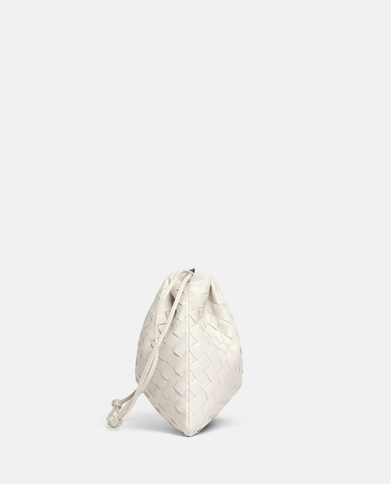 【BOTTEGA VENETA】 Medium Dustbag White MEDIUM DUSTBAG INTRECCIATO POUCH for Women - Bottega Veneta