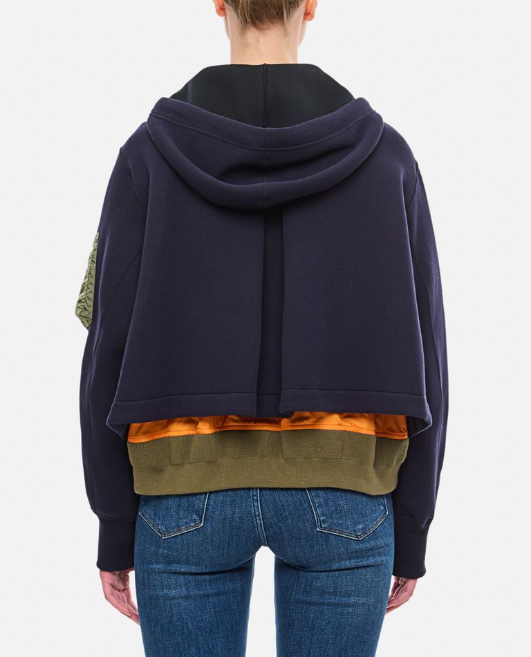 SPONGE SWEAT X NYLON TWILL HOODIE for Women - Sacai | Biffi