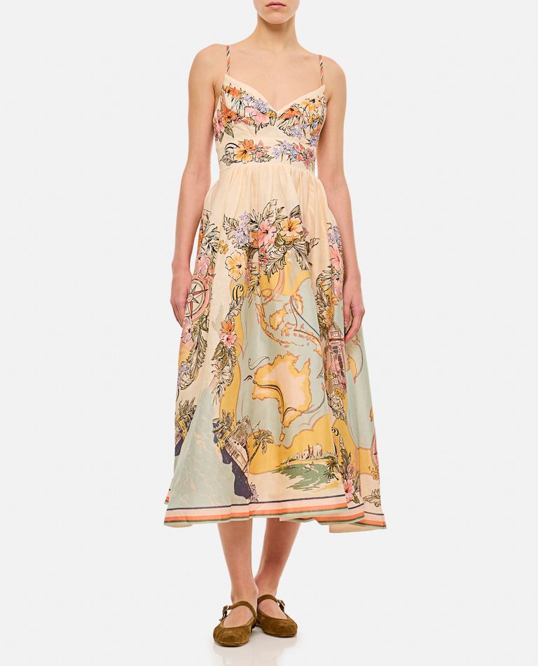 【Zimmermann】TALLOW TUCKED BODICE DRESS Vネック ミディ TALLOW TUCKED BODICE DRESS for Women - Zimmermann sale | Biffi