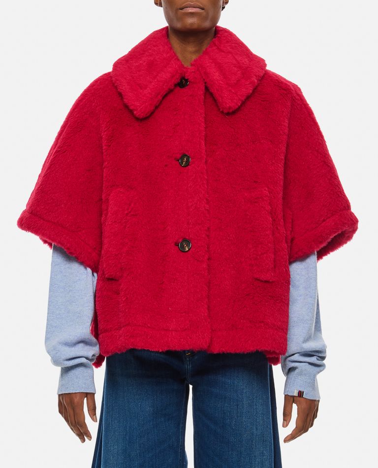 ポンチョ・ケープ MAX MARA 'Tenebre' cape Red 2514731151600 関税送料無料】Max Mara TENEBRE テディベア ケープ (Max Mara