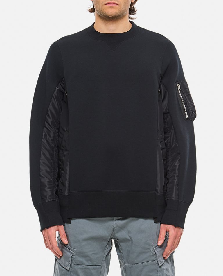 SPONGE SWEAT X NYLON TWILL PULLOVER for Men - Sacai | Biffi