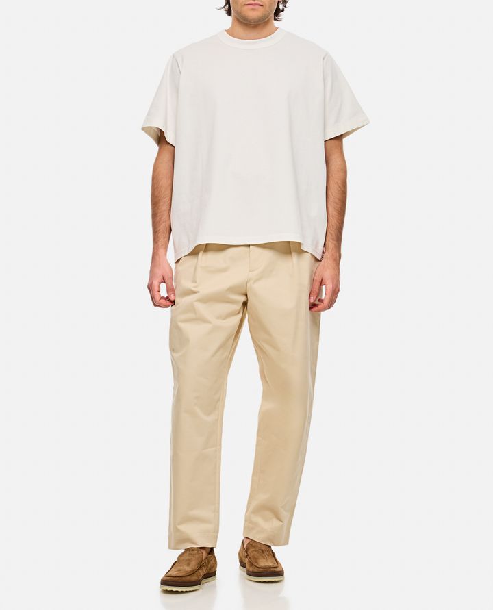 Marni - BEIGE ORGANIC GABARDINE TROUSERS WITH DRAWSTRING WAIST_2