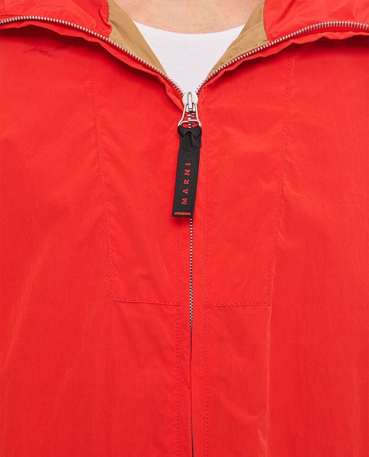 Marni - RED CRINKLED NYLON JACKET WITH HOOD_4