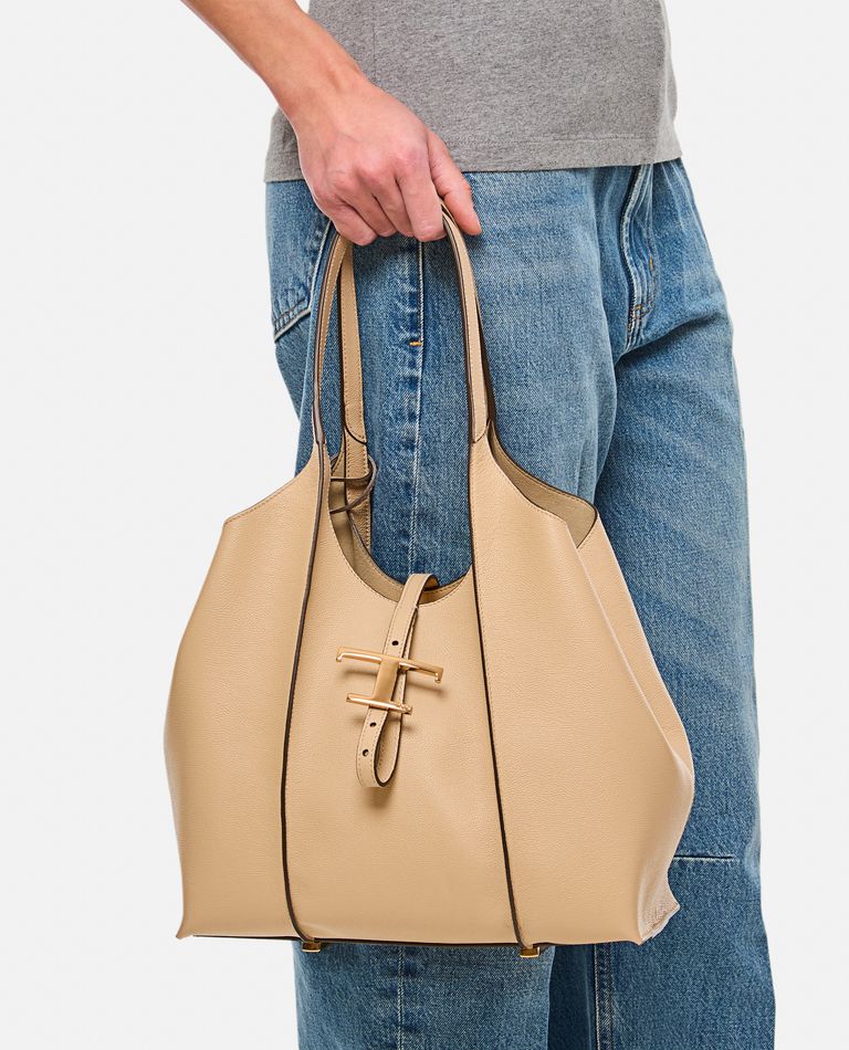 SMALL T TIMELESS LEATHER SHOPPING BAG for Women - Tod's sale