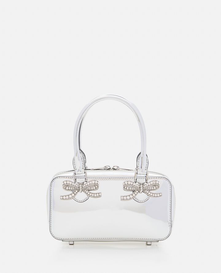 Self-Portrait - METALLIC SILVER LEATHER MINI TOTE BAG_1