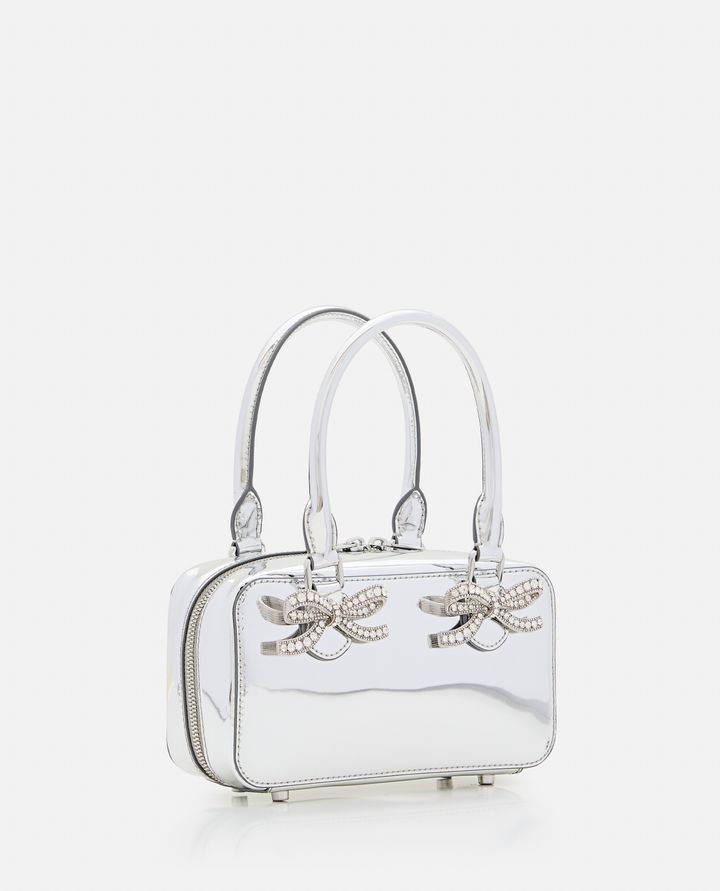Self-Portrait - METALLIC SILVER LEATHER MINI TOTE BAG_2