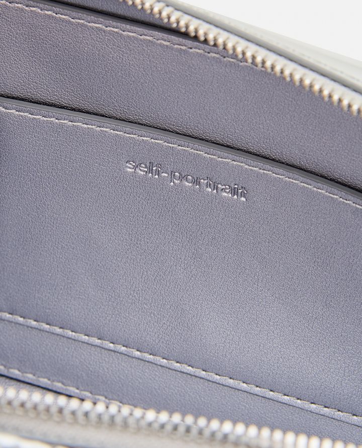 Self-Portrait - METALLIC SILVER LEATHER MINI TOTE BAG_3