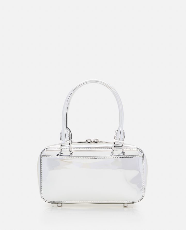 Self-Portrait - METALLIC SILVER LEATHER MINI TOTE BAG_4