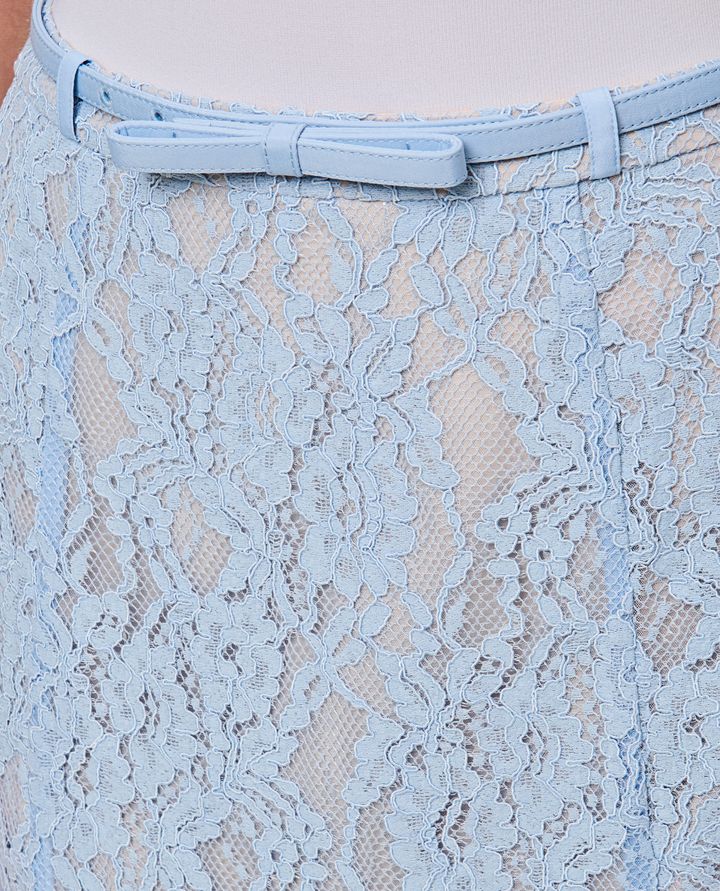 Self-Portrait - BLUE LACE FLARED MIDI SKIRT_4
