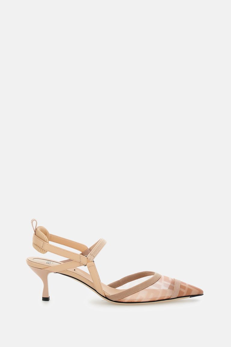 Fendi Colibri Lite Slingback In Pink Ff Mesh Women