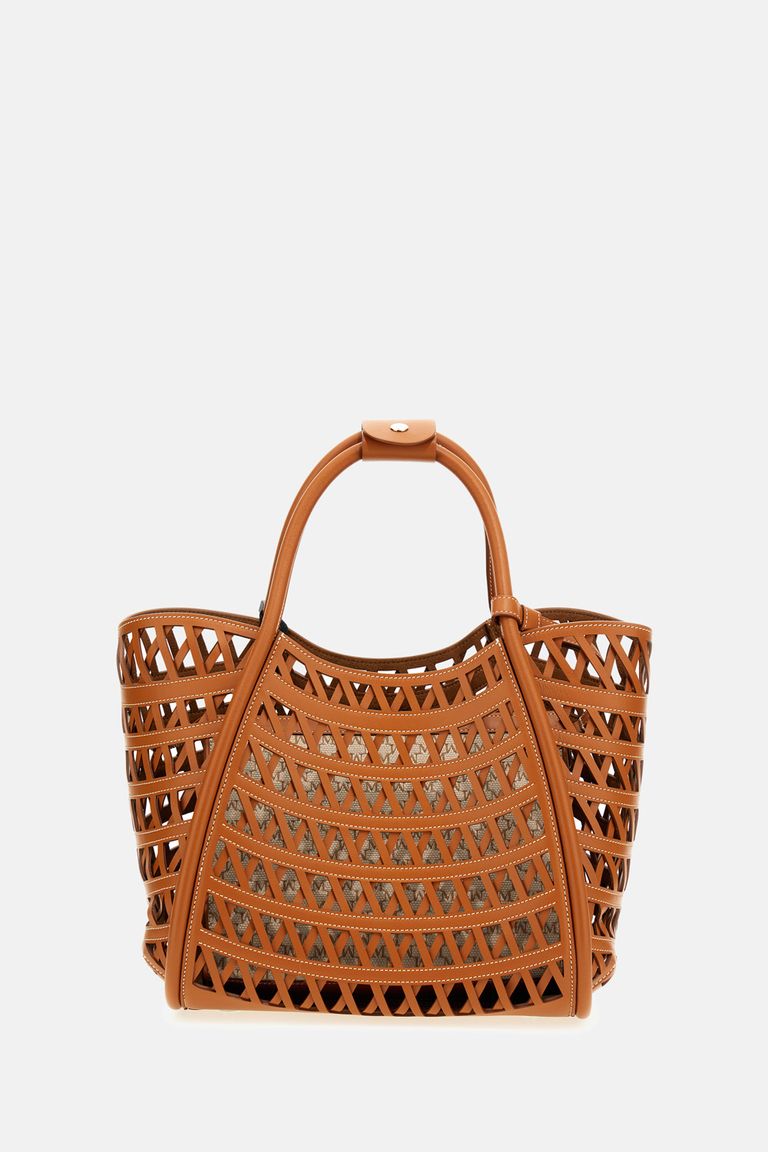 Max Mara Marines Weaving Perforated Leather Handbag With Internal Clutch