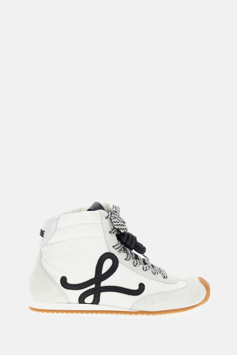 Loewe Ballet Runner 2.0 Leather-trimmed Shell And Suede High-top Sneakers