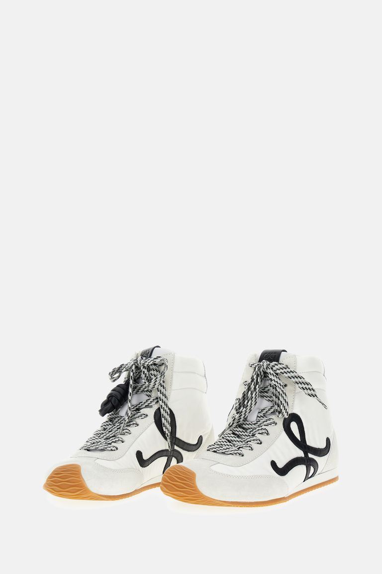 Loewe Ballet Runner 2.0 Leather-trimmed Shell And Suede High-top Sneakers