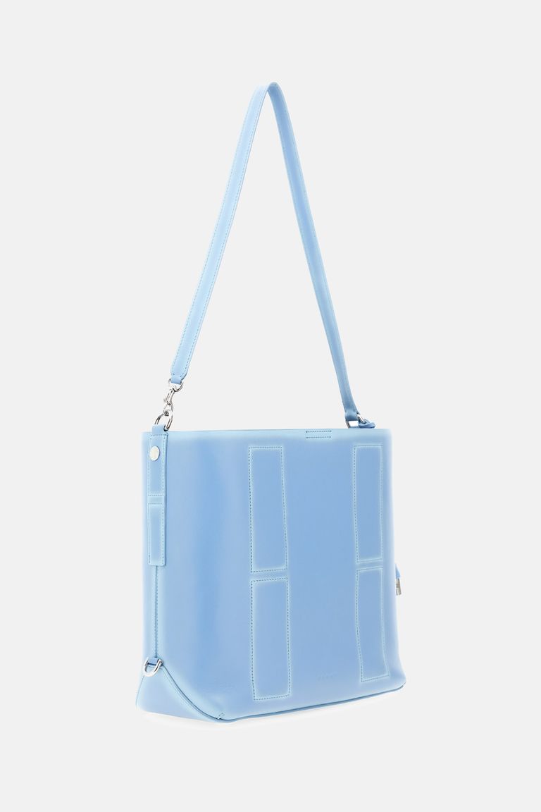 Hogan Cognac Blue Calf Leather Shoulder Bag