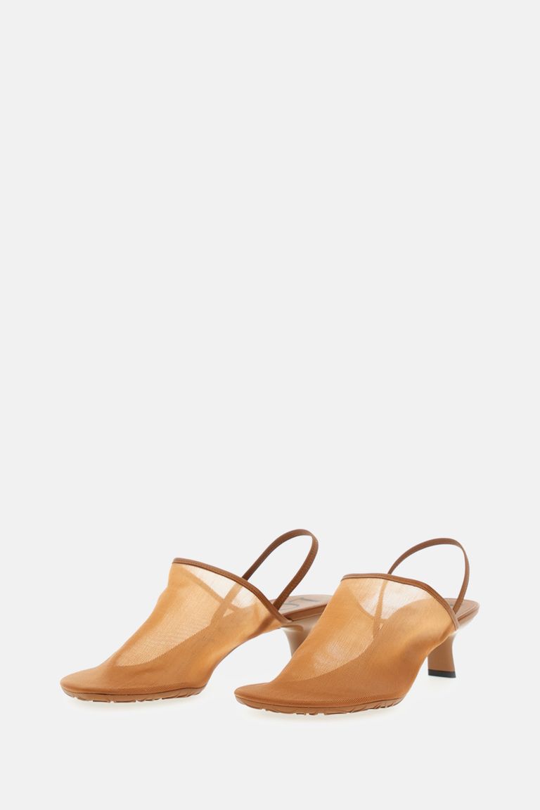 Loewe Kitten Heel Mesh Open Toe Pumps