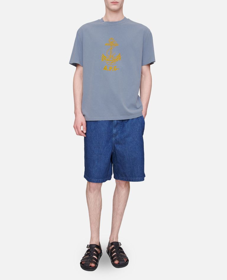 Apc A. P.c. Davy Logo Graphic Tee In Blue