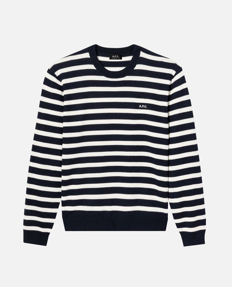 Apc A.p.c. Matthias Stripe Wool Sweater In Black