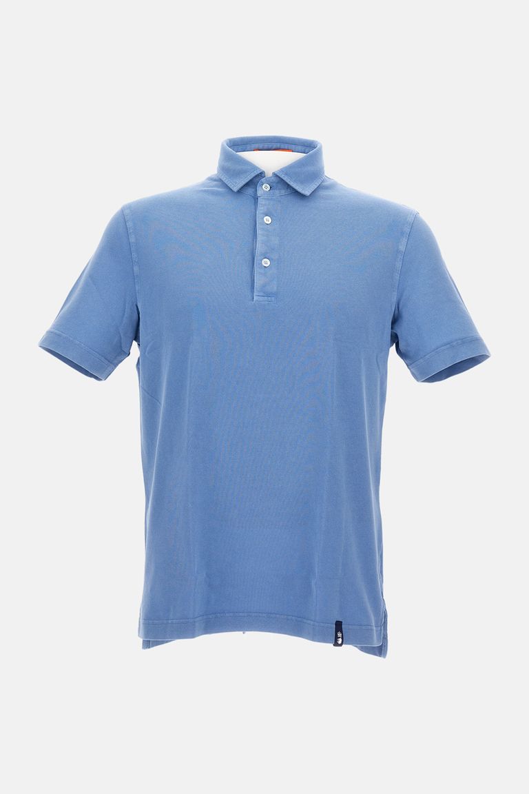 Drumohr Sky Blue Button Down Polo Shirt