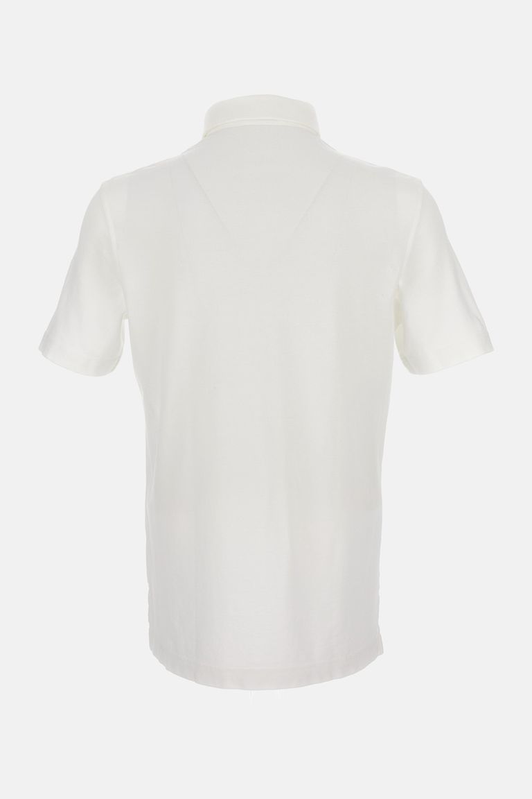 Drumohr White Button Down Polo Shirt