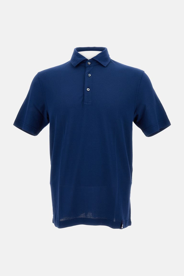 Drumohr Cotton Polo Shirt In Blue