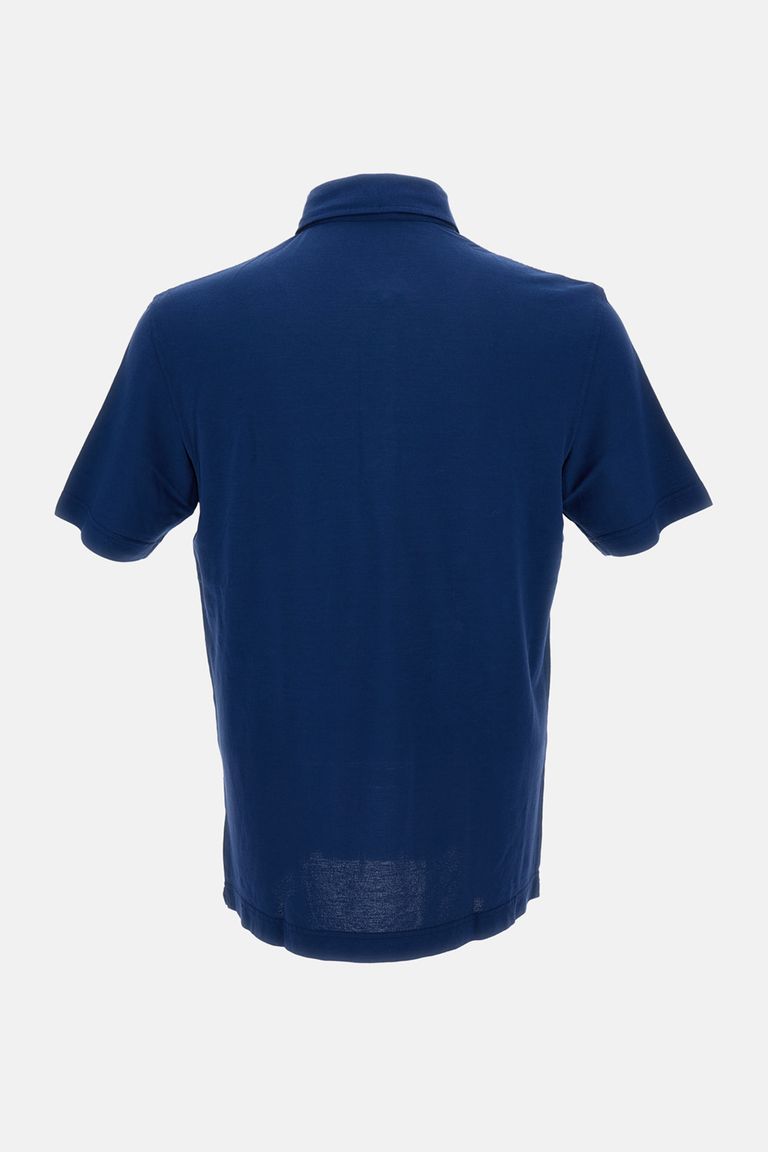 Drumohr Cotton Polo Shirt In Blue