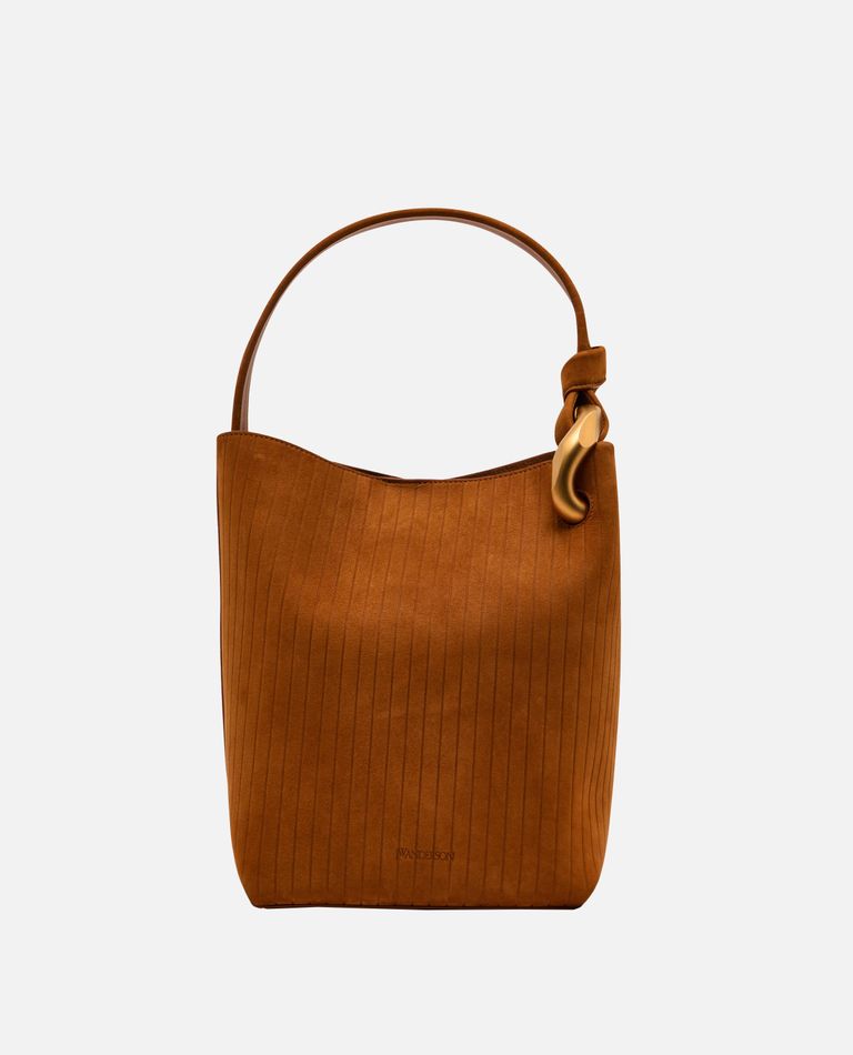 Jw Anderson The Jwa Corner Bucket Suede In Brown
