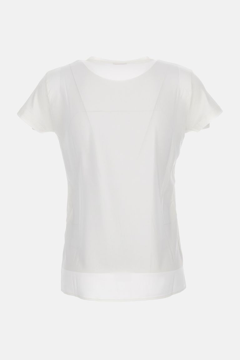 Hira Short-sleeve Cotton T-shirt With Round Neckline In White