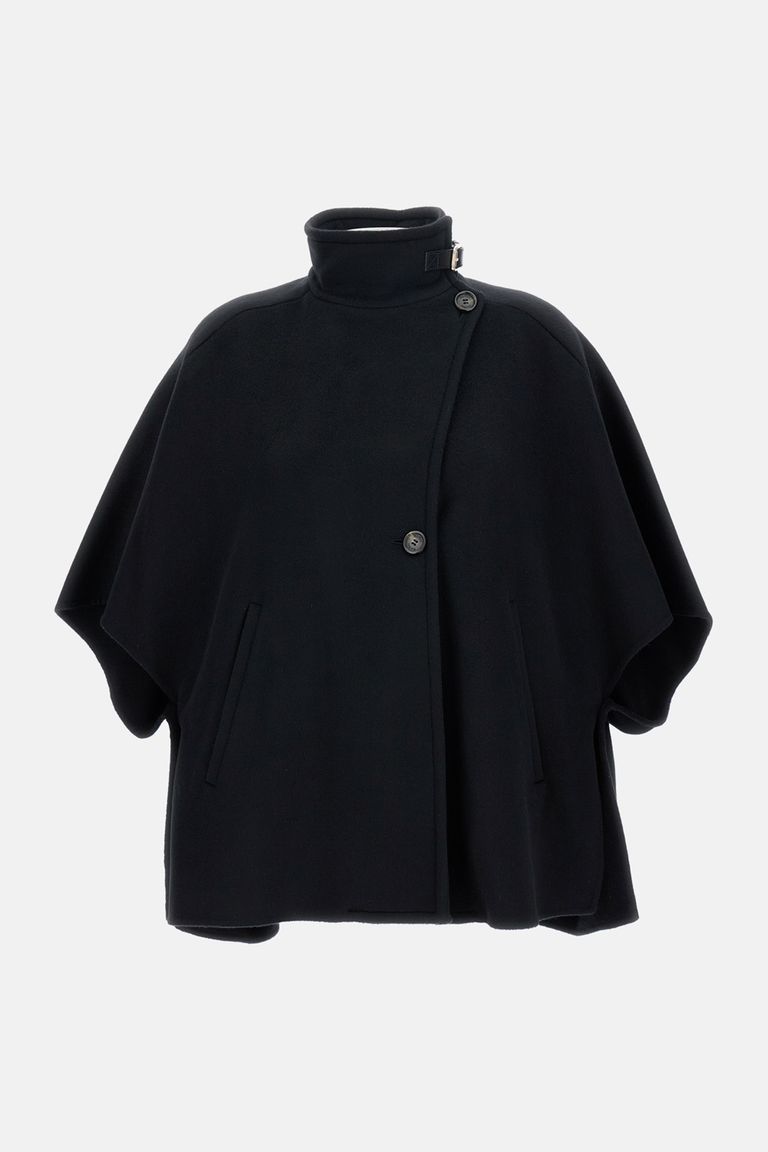 Max Mara Hand-sewn Derrik Cashmere Cape In Black
