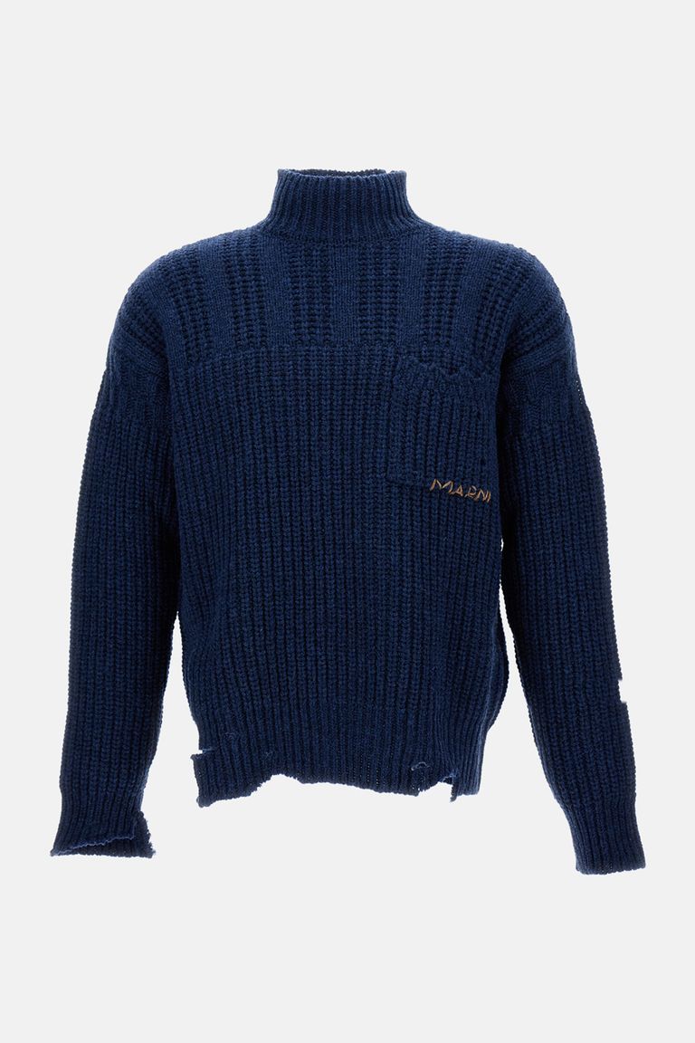 Marni Wool Sweater In Blue