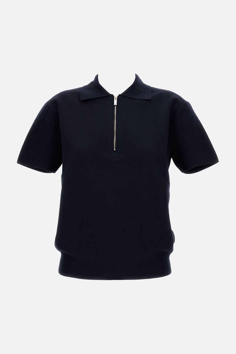 Max Mara Polo Teti In Misto Viscosa Blu Notte Donna In Blue