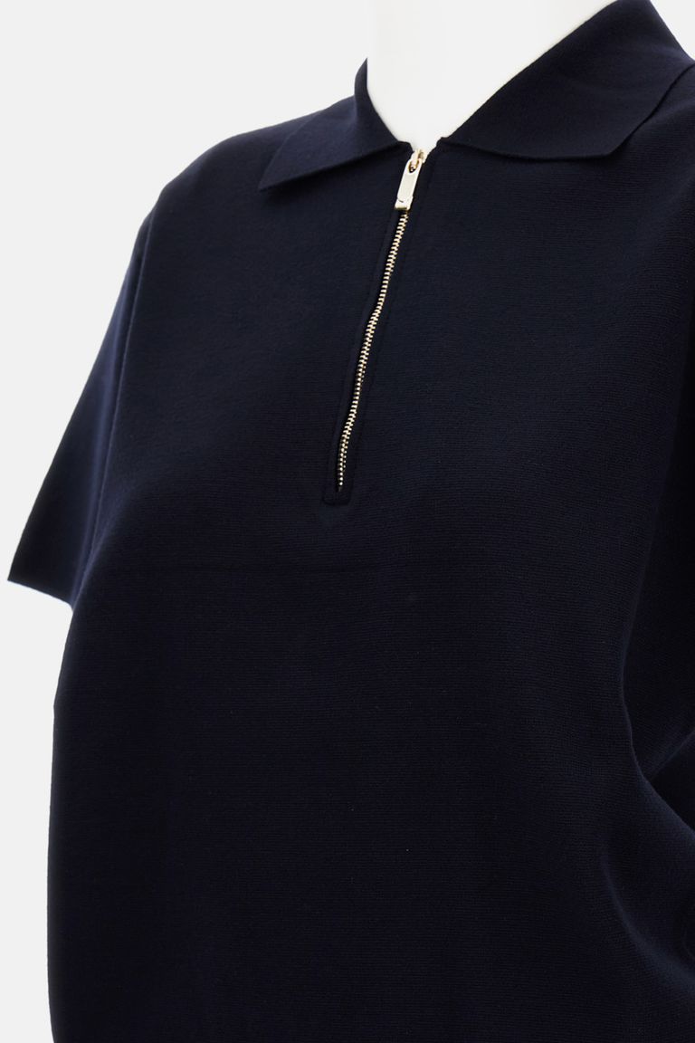 Max Mara Polo Teti In Misto Viscosa Blu Notte Donna In Blue