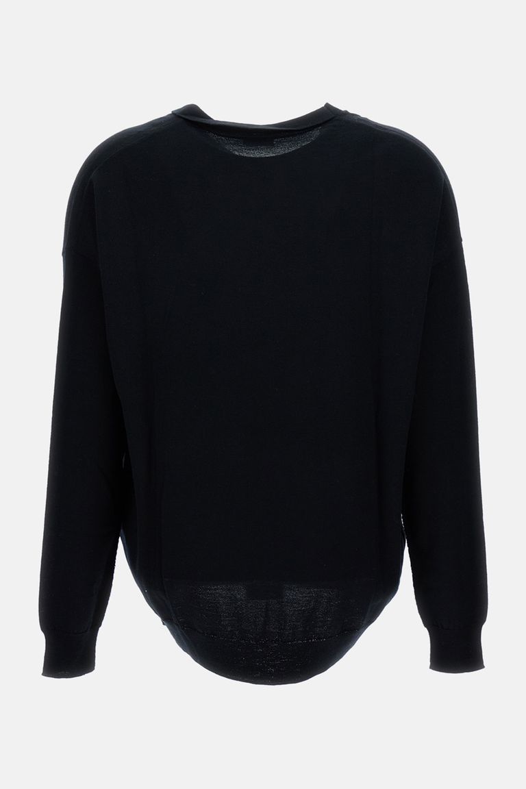 Hira V-neck Wool Sweater In Black