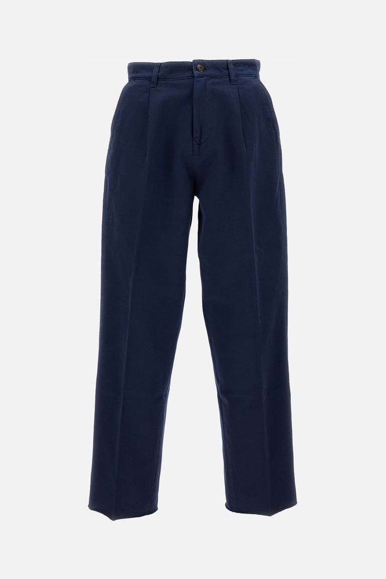 Fay Pressed-crease Trousers In Blue