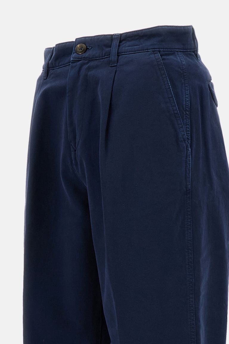Fay Pressed-crease Trousers In Blue