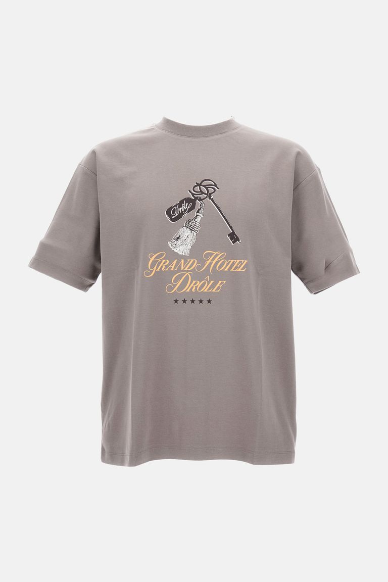 Drã´le De Monsieur T-shirt 'grand Hotel' In Gray
