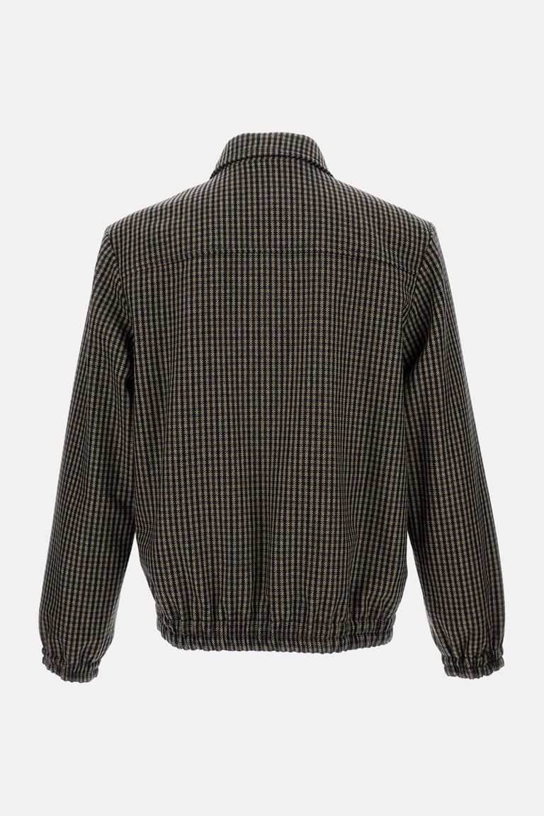 Apc Gilbert Checked Brushed Wool-blend Blouson Jacket In Black