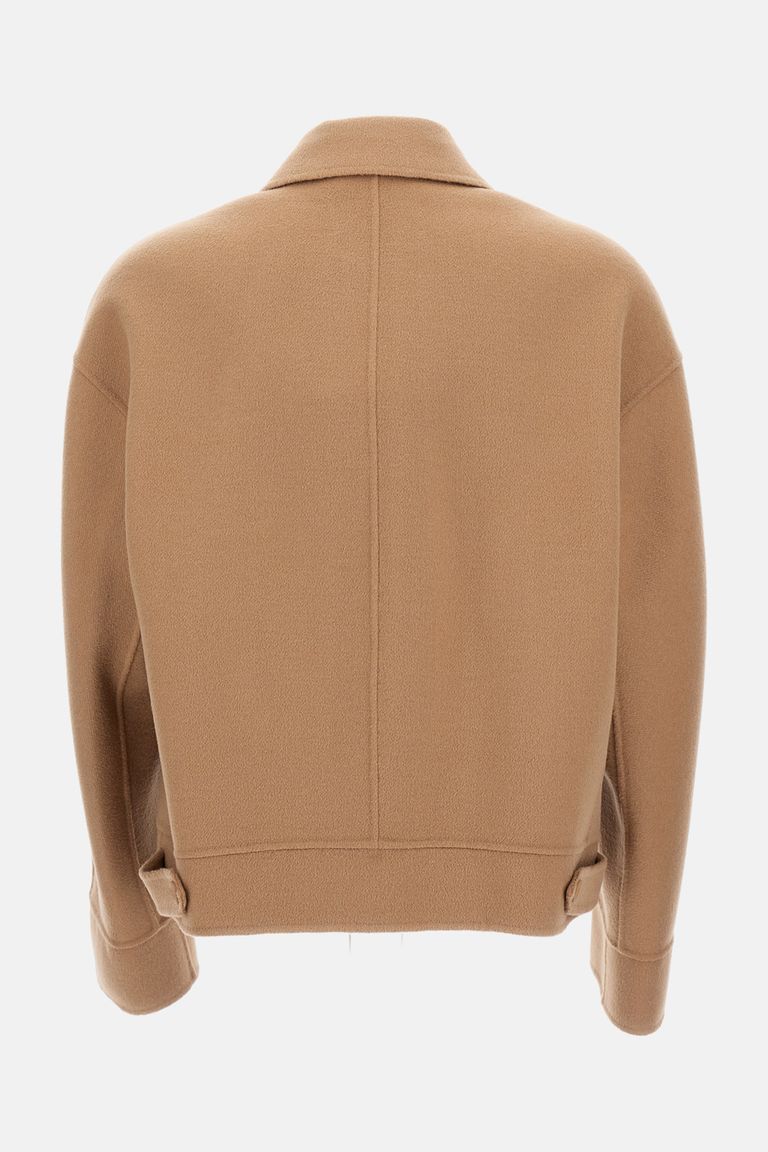 Max Mara Boxy Cropped Jacket In Brown