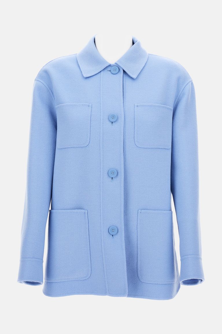 Max Mara Studio Jacket Woman Gnawed Blue In Blue