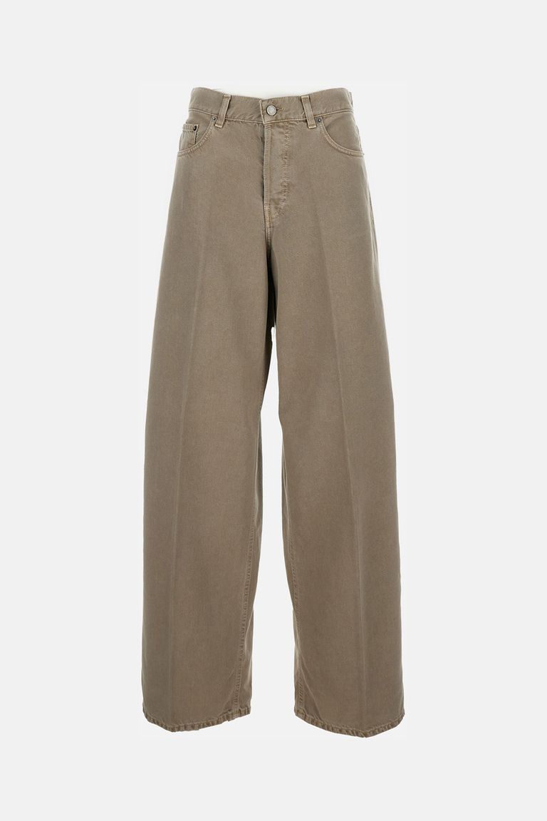 Haikure Candy Pleated Stretch Low-rise Wide-leg Jeans In Neutral