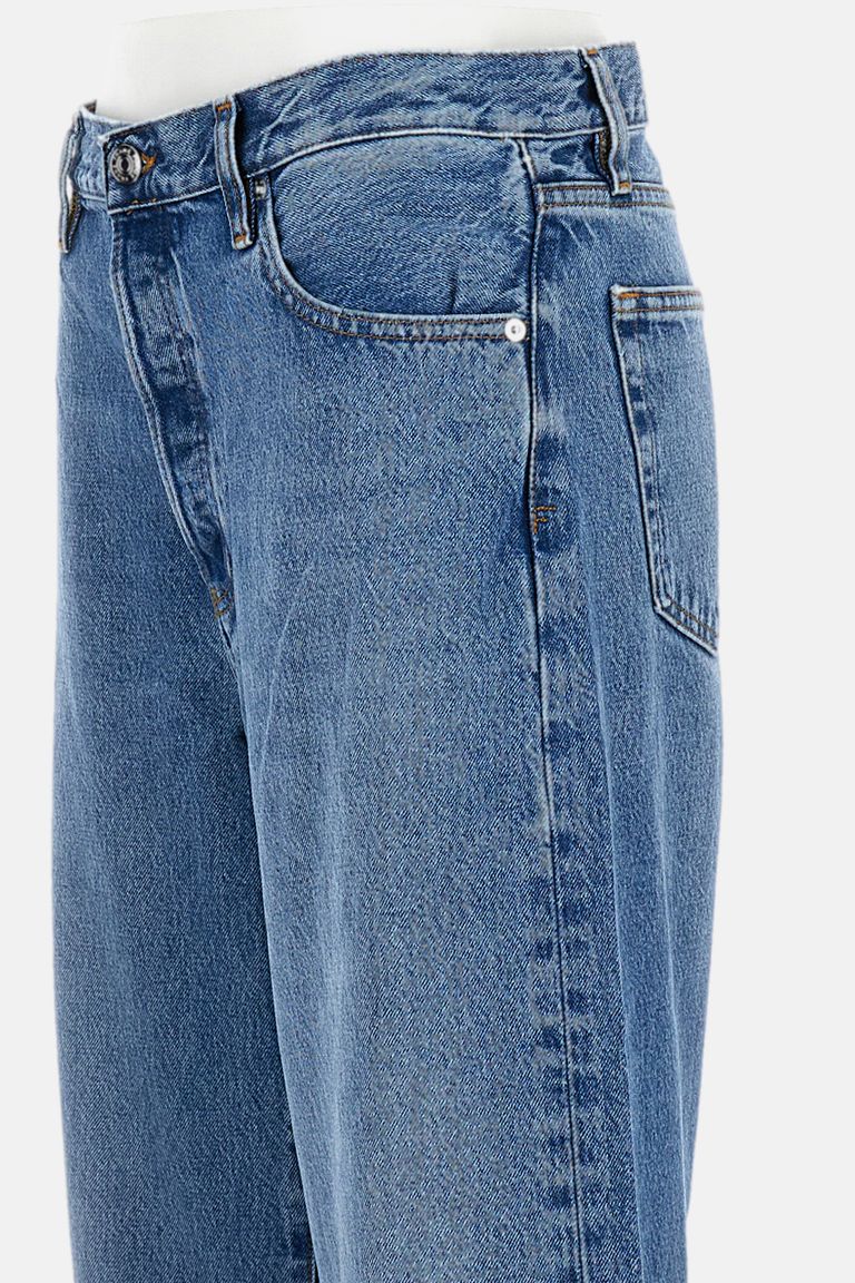 Frame Loose Mid-rise Wide-leg Jeans In Blue